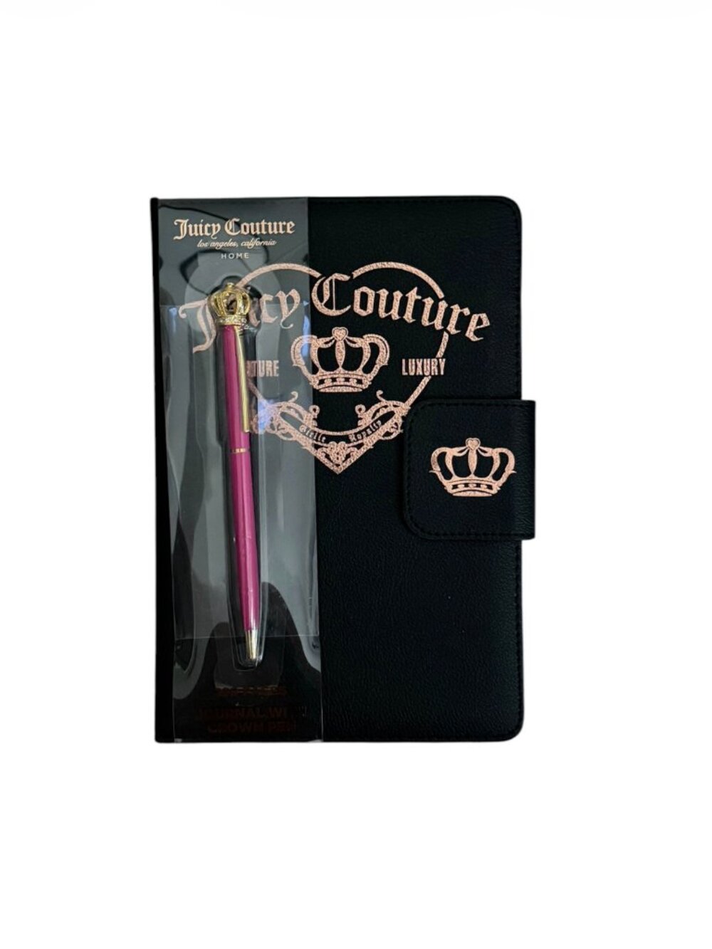 Juicy Couture Black & Metallic Rose Gold Journal Set | NEW